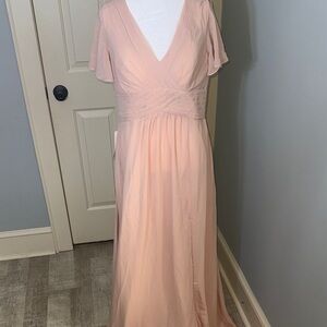 Elegant Pink Chiffon Dress